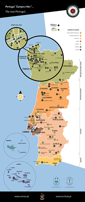 Turismo en Portugal: Mapa de Portugal